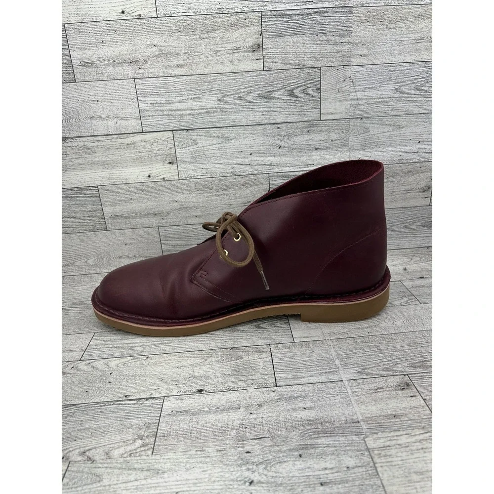 Clarks Bushacre 3 Mens Burgundy Leather Chukka Desert Boots‎ 12 M 261741457110